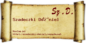 Szadeczki Dániel névjegykártya