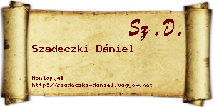Szadeczki Dániel névjegykártya
